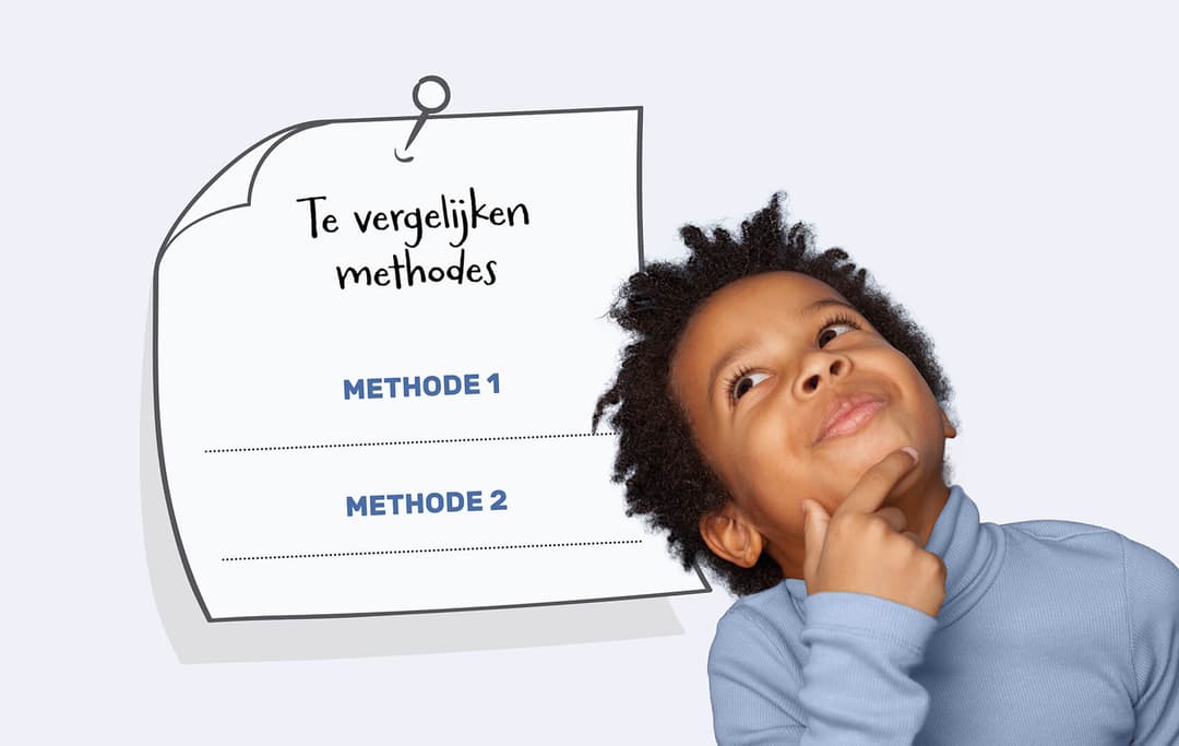 Afbeelding waarop een jongetje bedenkend kijkt.