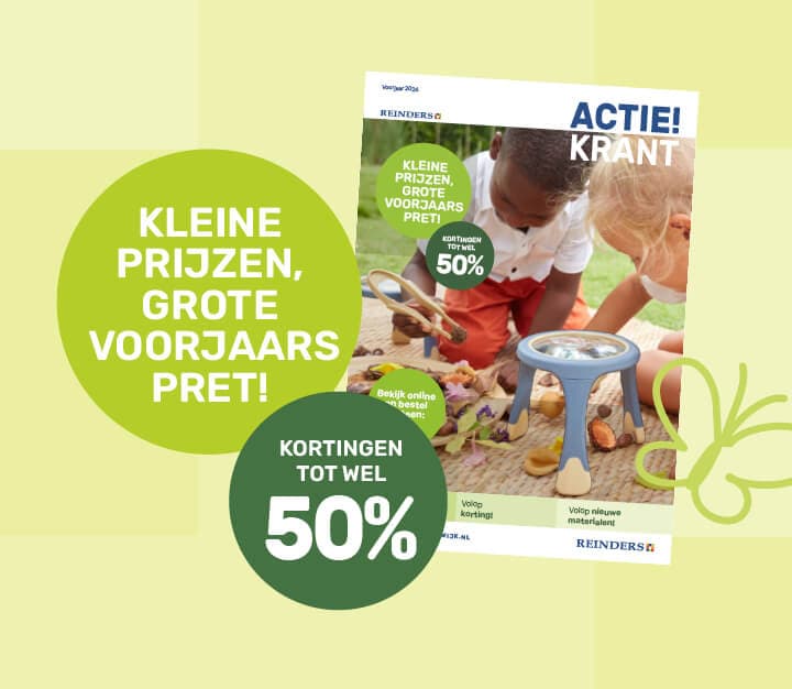 Groen vlak met de actiekrant